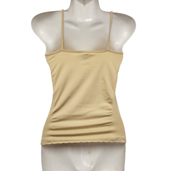 BEIGE Spaghetti Strap Tank Top Spandex Fitted Camisole- One Size- NEW - Picture 2 of 8